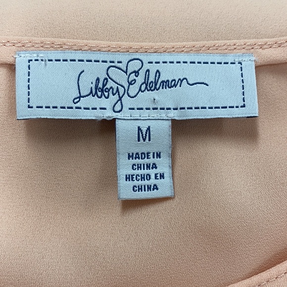 Libby Edelman Short Sleeve Ruffle Blouse Size Med - Picture 8 of 10